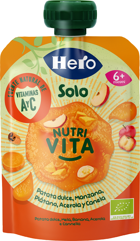 HERO BABY SOLO POUCH NUTRI VITA PATATA DOLCE MELA BANANA ACEROLA 100 G - Farmacia-flash.it