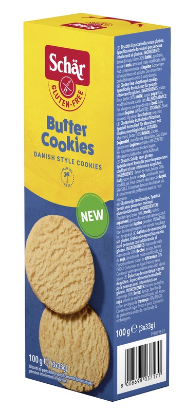 SCHAR BUTTER COOKIES BISCOTTI DI PASTAFROLLA 3 PORZIONI DA 33 G - Farmacia-flash.it