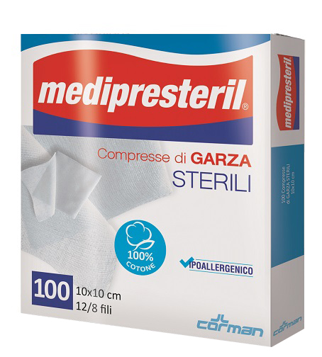 GARZA COMPRESSA MEDIPRESTERIL 12/8 FU 10X10CM 100 PEZZI - Farmacia-flash.it