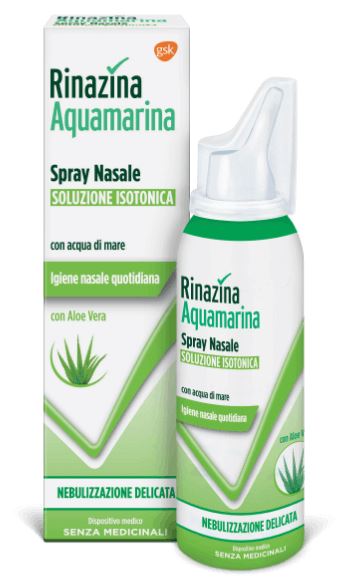 RINAZINA AQUAMARINA FAMILY SPRAY NASALE ISOTONICO DELICATO 100 ML - Farmacia-flash.it