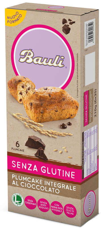 BAULI PLUMCAKE INTEGRALE CIOCCOLATO 6X35 G - Farmacia-flash.it