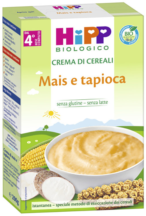 HIPP BIO CREMA CEREALI MAIS/TAPIOCA 200 G - Farmacia-flash.it