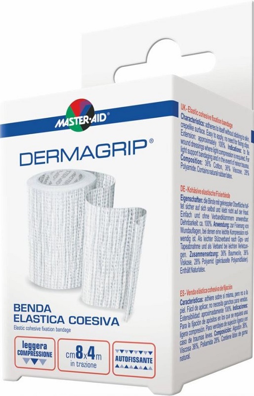 BENDA MASTER-AID DERMAGRIP COESIVA M 4X12 CM 1 PEZZO - Farmacia-flash.it