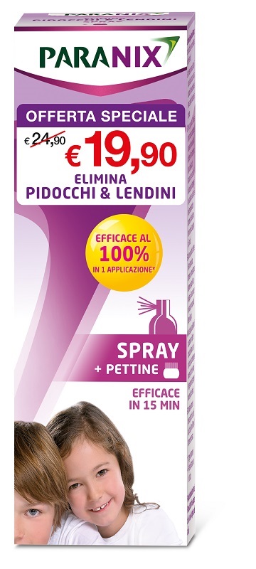 TRATTAMENTO SPRAY PIDOCCHI E LENDINI PARANIX 100 ML + PETTINE TAGLIO PREZZO - Farmacia-flash.it