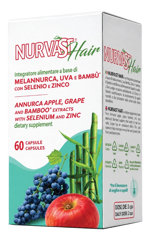 NURVAST HAIR 60 CAPSULE GASTRORESISTENTI DA 720 MG SENZA GLUTINE NATURALMENTE PRIVO DI LATTOSIO - Farmacia-flash.it