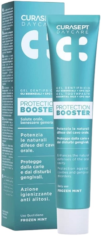 CURASEPT DAYCARE DENTIFRICIO PROTECTION BOOSTER FROZEN MINT 75 ML - Farmacia-flash.it