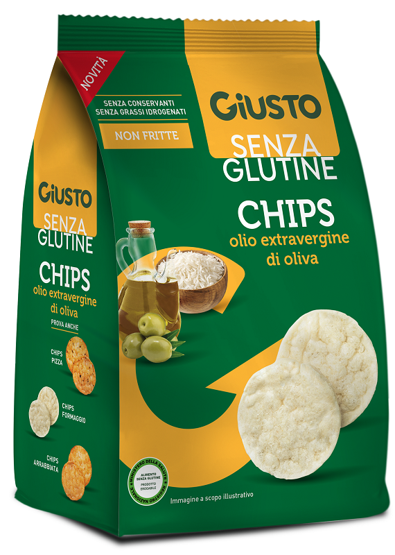 GIUSTO SENZA GLUTINE CHIPS OLIO EXTRAVERGINE DI OLIVA 40 G - Farmacia-flash.it