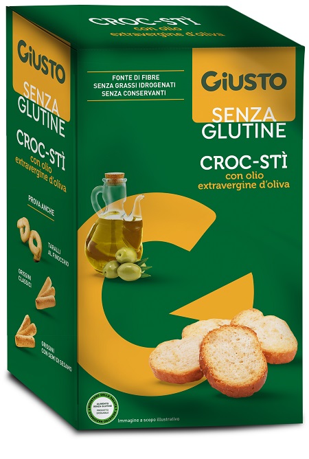 GIUSTO SENZA GLUTINE CROC-STI' CON OLIO EXTRAVERGINE D'OLIVA 100 G - Farmacia-flash.it
