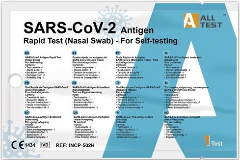 TEST ANTIGENICO RAPIDO COVID-19 ALLTEST AUTODIAGNOSTICO DETERMINAZIONE QUALITATIVA ANTIGENI SARS-COV-2 IN TAMPONI NASALI MEDIANTE IMMUNOCROMATOGRAFIA - Farmacia-flash.it