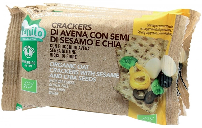 PANITO CRACKERS DI AVENA CON SEMI DI SESAMO E CHIA BIO 4 PEZZI DA 35 G - Farmacia-flash.it