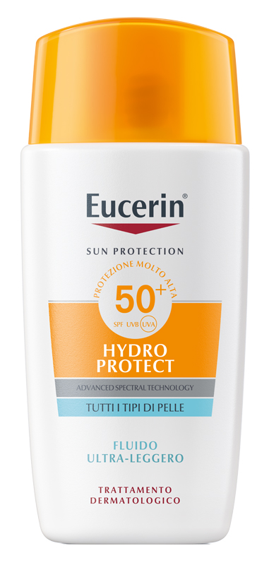 EUCERIN SUN FACE HYDRO PROTECT FLUIDO ULTRA LEGGERO SPF50+ 50 ML - Farmacia-flash.it