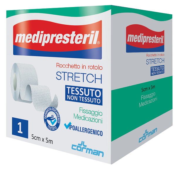 MEDIPRESTERIL ROCCHETTO ROTOLO STRETCH TESSUTO NON TESSUTO 5 CM X 500 CM - Farmacia-flash.it