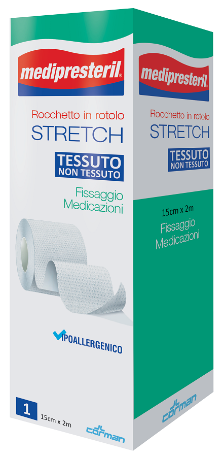 MEDIPRESTERIL ROCCHETTO ROTOLO STRETCH TESSUTO NON TESSUTO 15 CM X 200 CM - Farmacia-flash.it