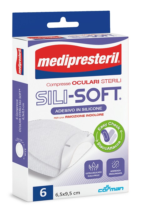 MEDIPRESTERIL COMPRESSA OCULARE ADESIVE WHITE SILICON 6 PEZZI - Farmacia-flash.it