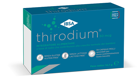 THIRODIUM 50MCG 30 CAPSULE MOLLI SPREMIBILI PER MONOSOMMINISTRAZIONE GUSTO BISCOTTO - Farmacia-flash.it