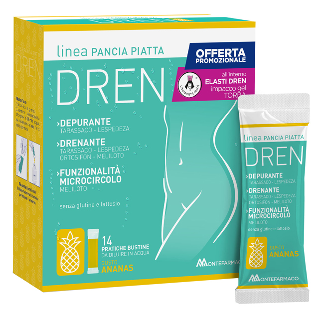 PANCIA PIATTA DREN ANANAS 14 BUSTINE STICK PACK + TORBA DRENANTE - Farmacia-flash.it