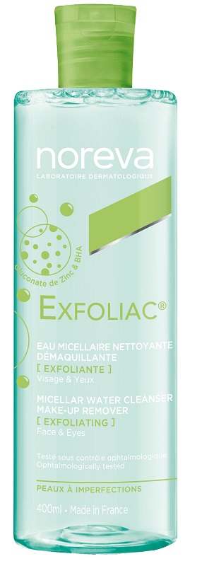 EXFOLIAC ACQUA MICELLARE DETERGENTE STRUCCANTE ESFOLIANTE 400 ML - Farmacia-flash.it