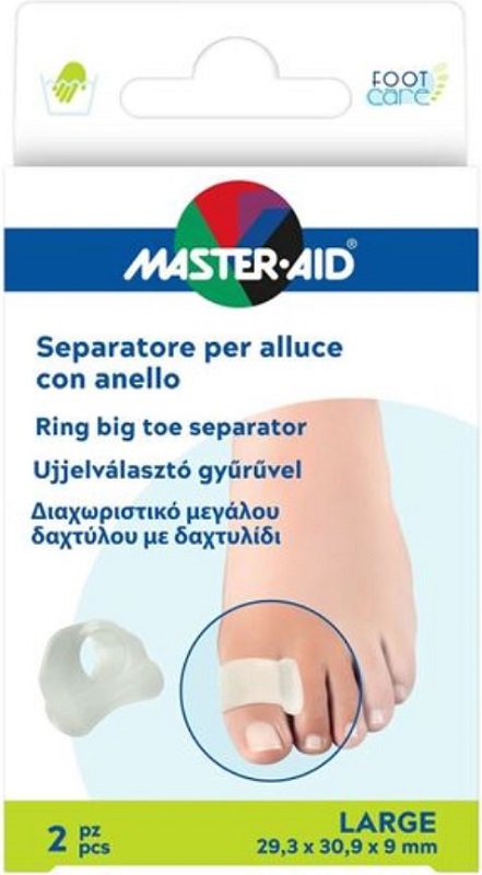 SEPARATORE ALLUCE MASTER-AID FOOTCARE CON ANELLO SMALL 2 PEZZI D3 - Farmacia-flash.it