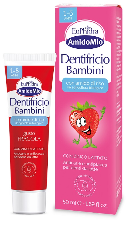 EUPHIDRA AMIDOMIO DENTIFRICIO FRAGOLA 1-5 ANNI 50 ML - Farmacia-flash.it