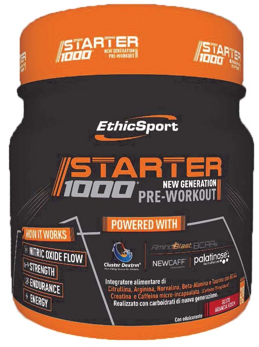 STARTER 1000 NEW GENERATION PRE WORKOUT GUSTO ARANCIA ROSSA 400 G - Farmacia-flash.it