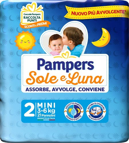 PAMPERS SOLE LUNA MIDINI 21 PEZZI - Farmacia-flash.it
