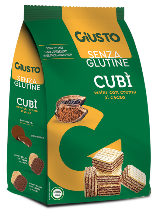 GIUSTO SENZA GLUTINE CUBI' WAFER CACAO 250 G - Farmacia-flash.it
