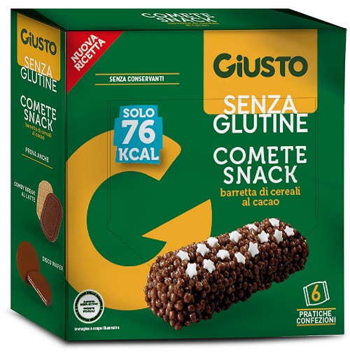 GIUSTO SENZA GLUTINE COMETE SNACK 6 CONFEZIONI DA 20 G - Farmacia-flash.it