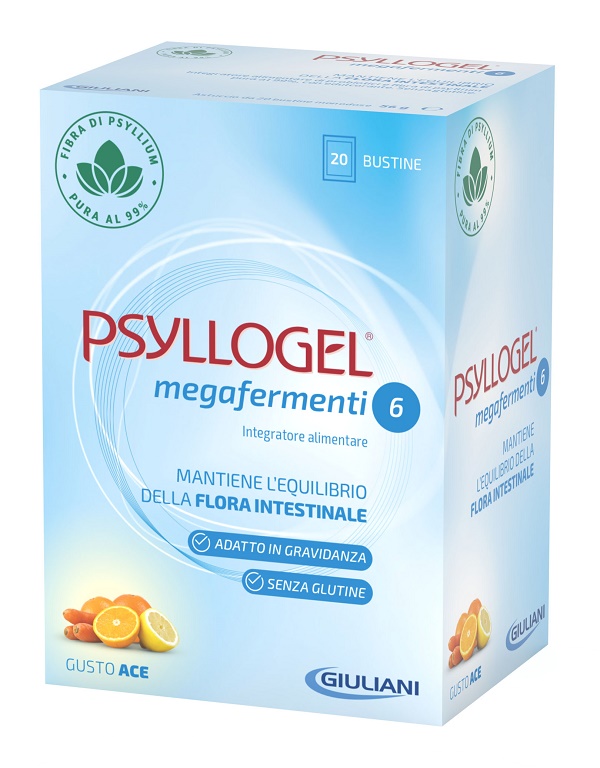 PSYLLOGEL MEGAFERMENTI 6 GUSTO ACE 20 BUSTINE - Farmacia-flash.it