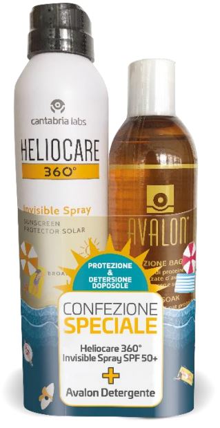 HELIOCARE INVISIBLE SPRAY SPF50+ 200 ML + AVALON DETERGENTE FLUIDO 250 ML - Farmacia-flash.it
