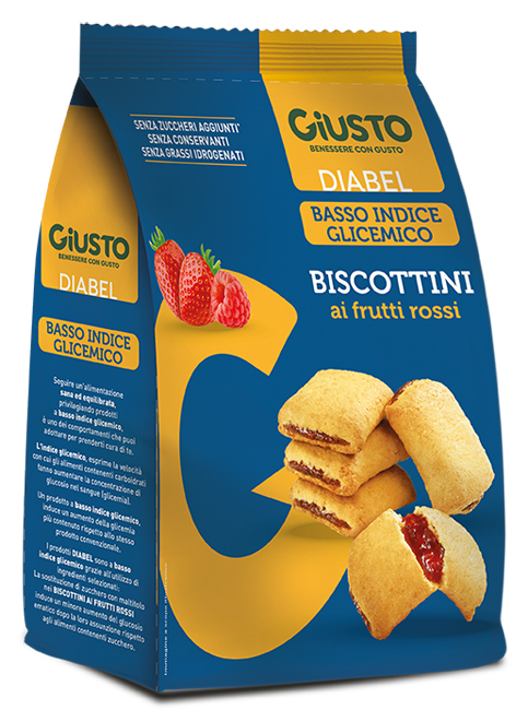 GIUSTO DIABEL BISCOTTINI FRUTTI ROSSI 250 G - Farmacia-flash.it
