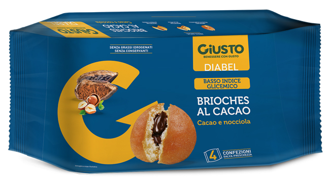 GIUSTO DIABEL BRIOCHE CACAO 4 PEZZI DA 45 G - Farmacia-flash.it