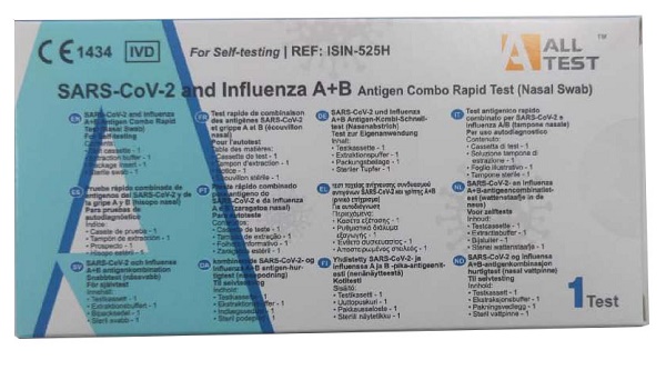 TEST ANTIGENICO RAPIDO COVID-19 ALLTEST AUTODIAGNOSTICO DETERMINAZIONE QUALITATIVA ANTIGENI SARS-COV-2 E INFLUENZA A+B IN TAMPONI NASALI - Farmacia-flash.it