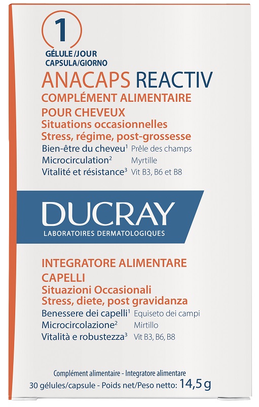 ANACAPS REACTIV CAPELLI SITUAZIONE OCCASIONALE 30 CAPSULE - Farmacia-flash.it