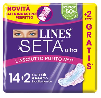 LINES SETA ULTRA ASSORBENTI ALI CP 14+2 PEZZI - Farmacia-flash.it