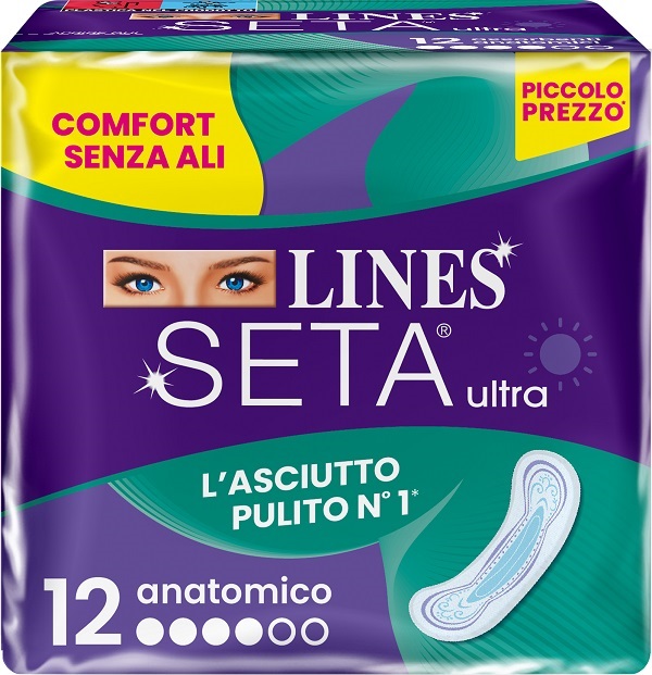 LINES SETA ULTRA ASSORBENTI ANATOMICO DWCT 12 PEZZI - Farmacia-flash.it