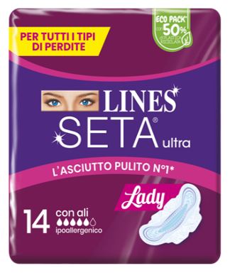 LINES SETA ULTRA ASSORBENTI LADY ALI CP 14 PEZZI - Farmacia-flash.it