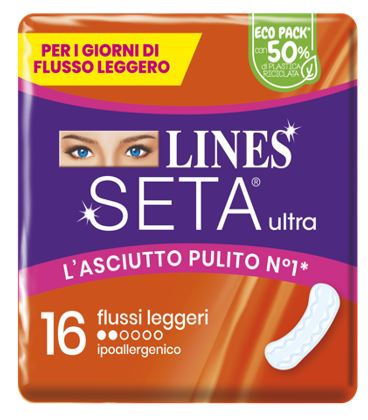 LINES SETA ULTRA ASSORBENTI LEGGERO CP 16 PEZZI - Farmacia-flash.it