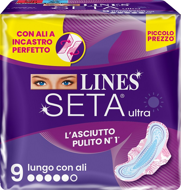 LINES SETA ULTRA ASSORBENTI LUNGO ALI DWCT 9 PEZZI - Farmacia-flash.it