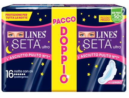 LINES SETA ULTRA ASSORBENTI NOTTE VP DWCT 16 PEZZI - Farmacia-flash.it