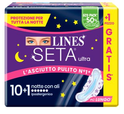 LINES SETA ULTRA ASSORBENTI NOTTE CP 10+1 PEZZI - Farmacia-flash.it