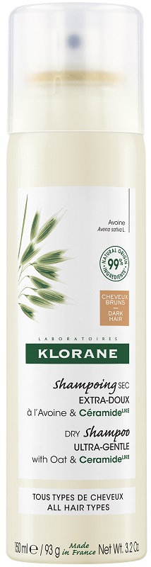 KLORANE SHAMPOO SECCO EXTRA DELICATO AVENA&CERAMIDE CAPELLI SCURI 150 ML - Farmacia-flash.it