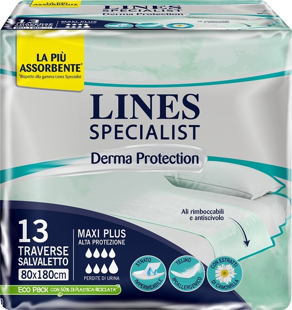 TRAVERSA PER INCONTINENZA LINES SPECIALIST DERM AP 80X180 13 PEZZI - Farmacia-flash.it