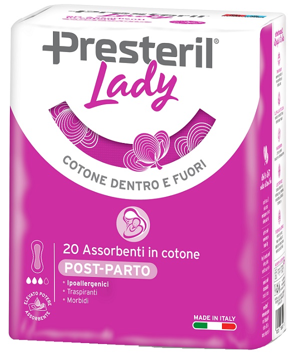 PRESTERIL LADY ASSORBENTE POST PARTO 20 PEZZI - Farmacia-flash.it
