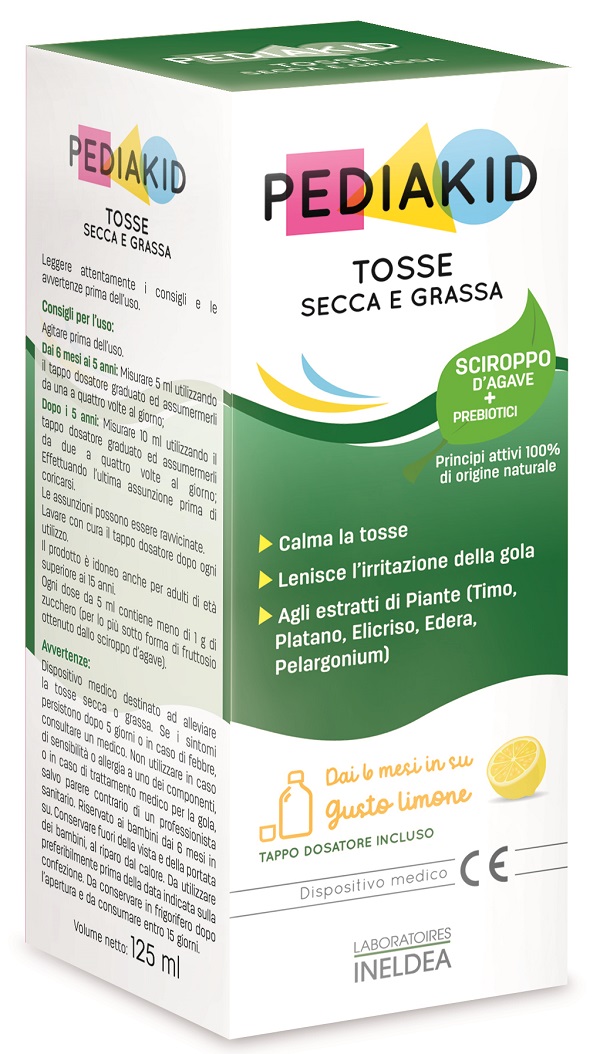 PEDIAKID TOSSE SECCA E GRASSA SCIROPPO 125 ML - Farmacia-flash.it