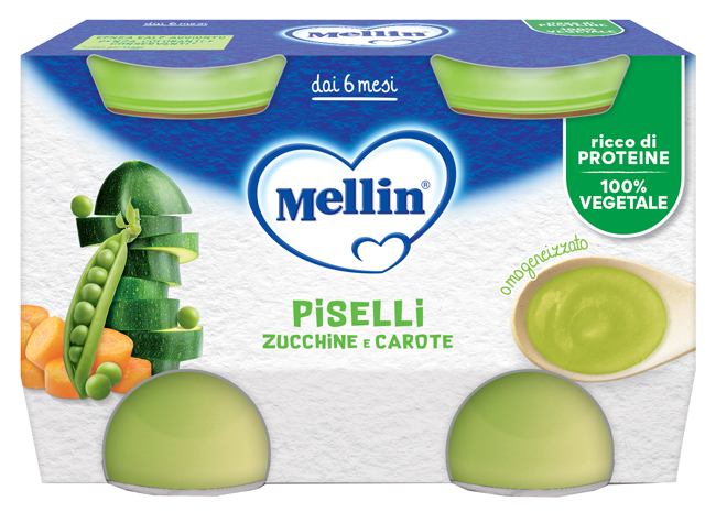 MELLIN OMOGENEIZZATO PISELLI E CAROTE 2 PEZZI DA 130 G - Farmacia-flash.it