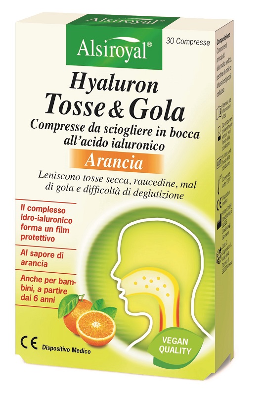 HYALURON TOSSE&GOLA ARANCIA 30 COMPRESSE - Farmacia-flash.it