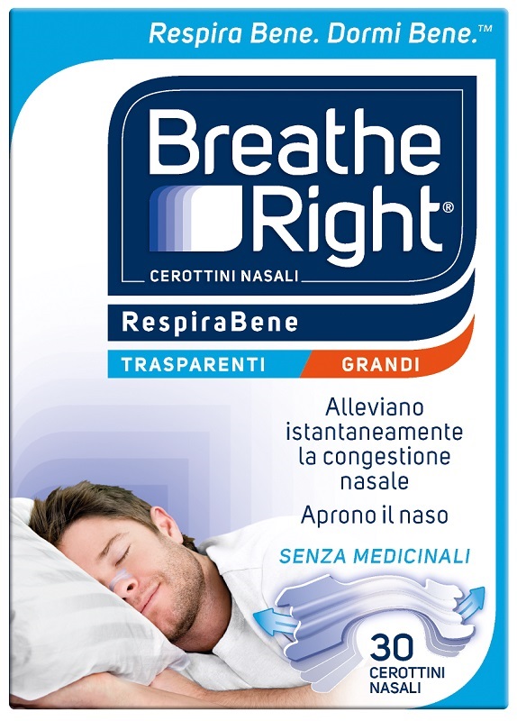 CEROTTI NASALI BREATHE RIGHT TRASPARENTI GRANDI 30 PEZZI - Farmacia-flash.it