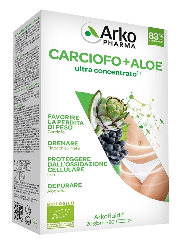 ARKOFLUIDI CARCIOFO+ALOE VERA 20 FLACONCINI 200 G - Farmacia-flash.it