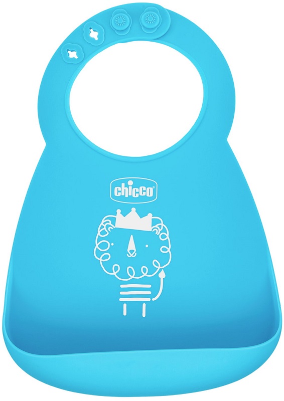 CHICCO BAVAGLIA SILICONE AZZURRO - Farmacia-flash.it