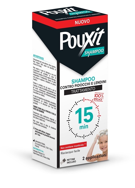 SHAMPOO CONTRO PIDOCCHI E LENDINI POUXIT TRATTAMENTO CON PETTINE INCLUSO 200 ML - Farmacia-flash.it